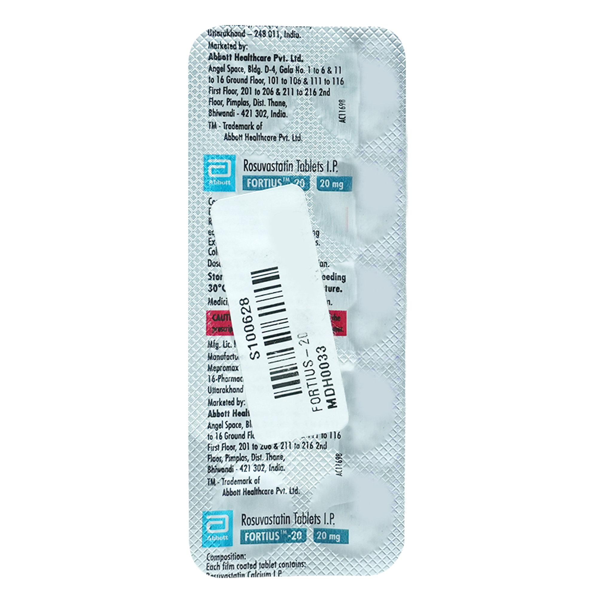 Fortius-20 Tablet 10's, Pack of 10 TABLETS Fortius-20 Tablet 10's, Pack of 10 TABLETS