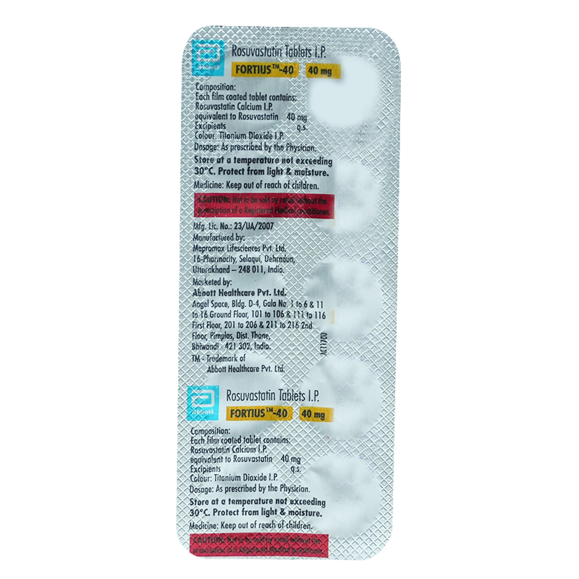 Fortius-40 Tablet 10's, Pack of 10 TABLETS Fortius-40 Tablet 10's, Pack of 10 TABLETS