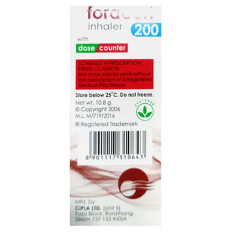 Buy Foracort 200 Dose Counter Inhaler 180 MDI online | Uses, Side ...