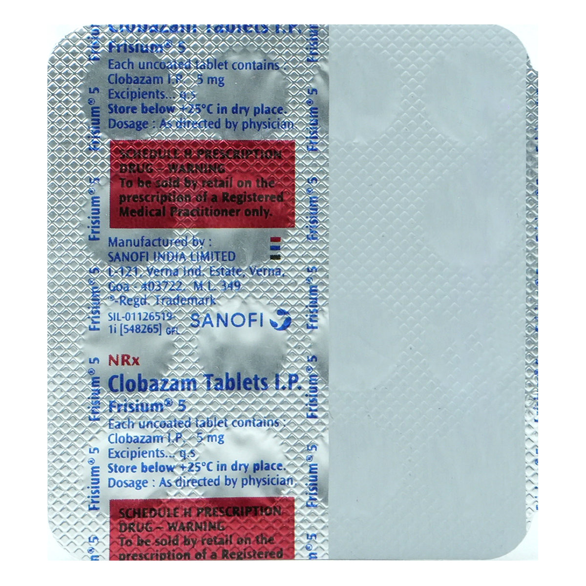 Frisium 5 Tablet 15's, Pack of 15 TABLETS Frisium 5 Tablet 15's, Pack of 15 TABLETS