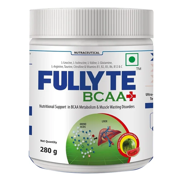 Fullyte BCAA+ Watermelon Flavour Powder 280 gm, Pack of 1