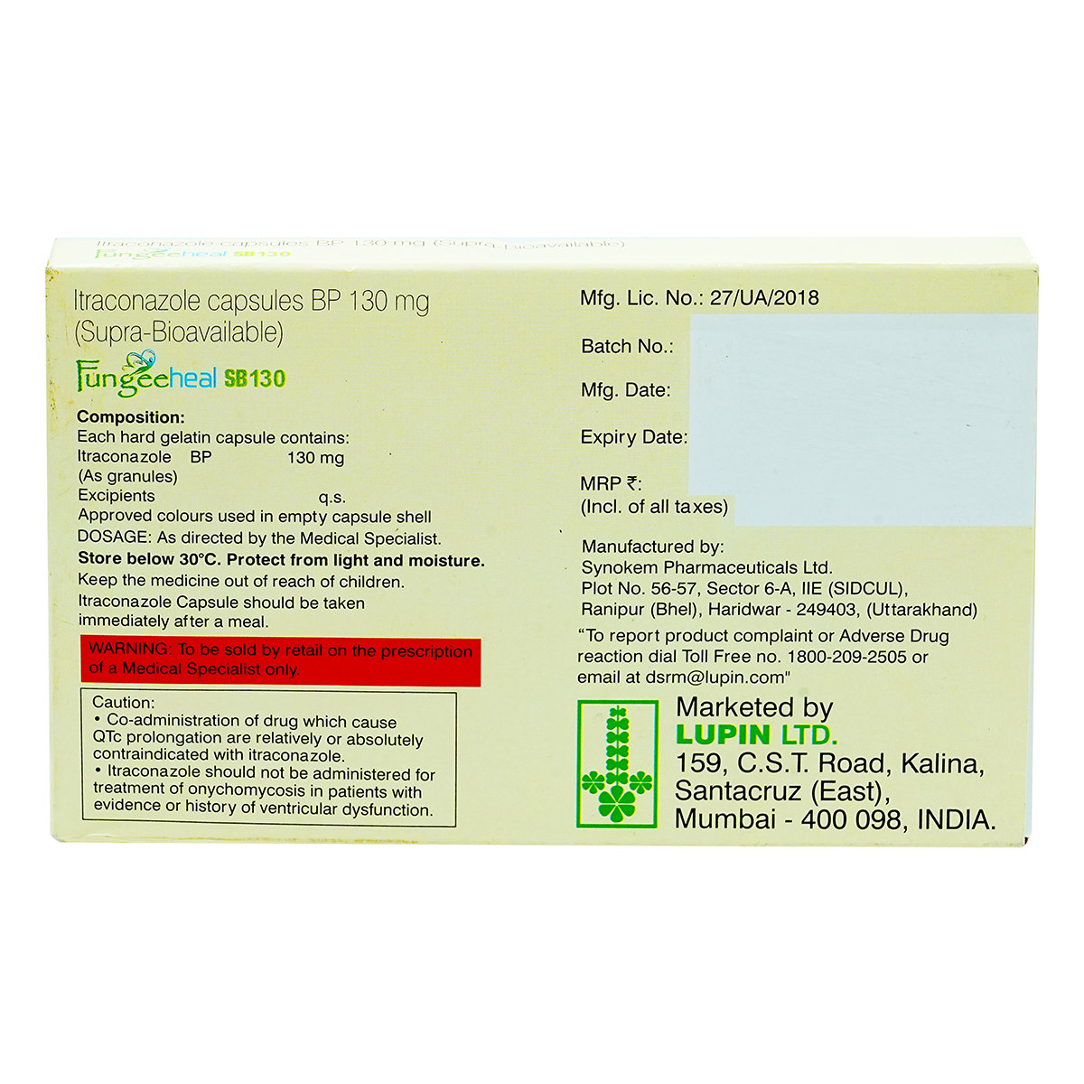 Fungeeheal SB 130 Capsule 10's, Pack of 10 CapsuleS Fungeeheal SB 130 Capsule 10's, Pack of 10 CapsuleS