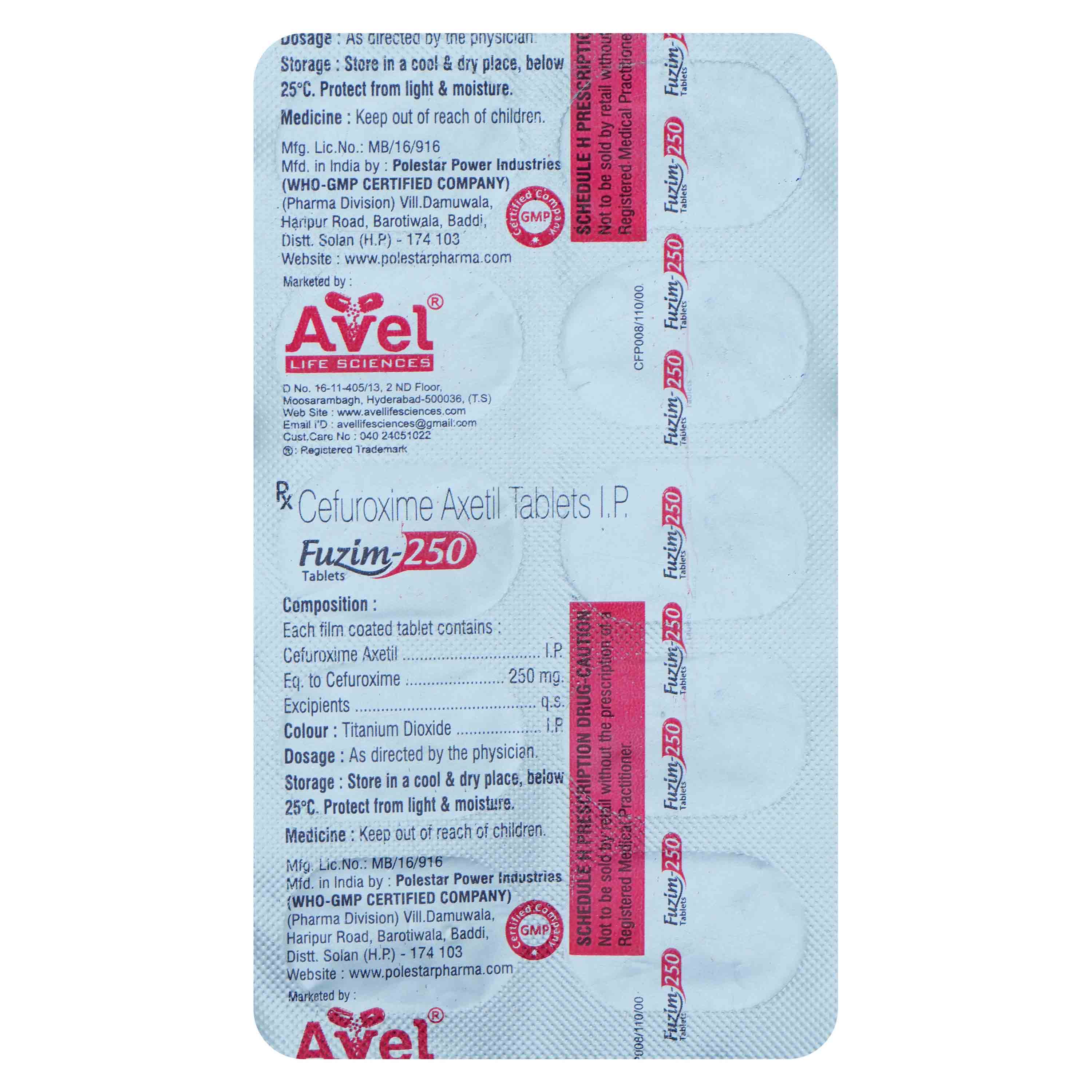 Fuzim-250 mg Tablet 10's, Pack of 10 TabletS Fuzim-250 mg Tablet 10's, Pack of 10 TabletS