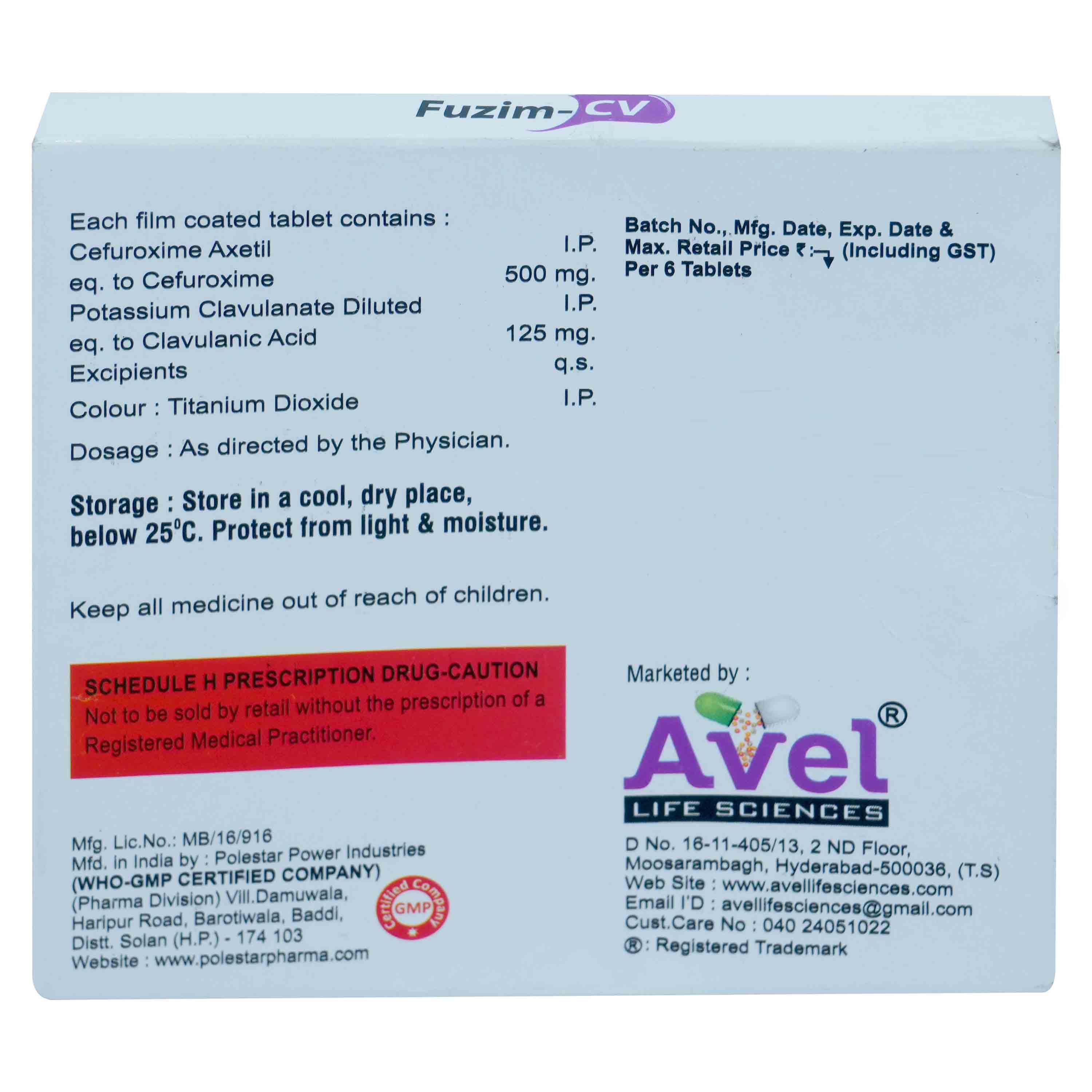 Fuzim-CV Tablet 6's, Pack of 6 TabletS Fuzim-CV Tablet 6's, Pack of 6 TabletS