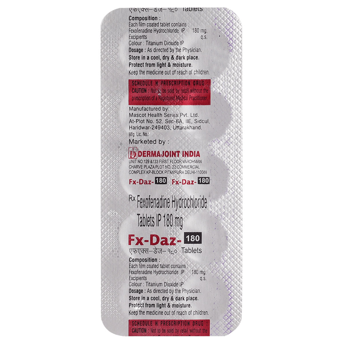 FX-DAZ-180 Tablet 10's, Pack of 10 TABLETS FX-DAZ-180 Tablet 10's, Pack of 10 TABLETS