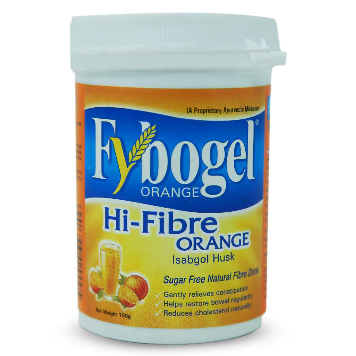 Buy Fybogel Hi-Fibre Isabgol Husk Orange Flavour Powder, 100 gm Online