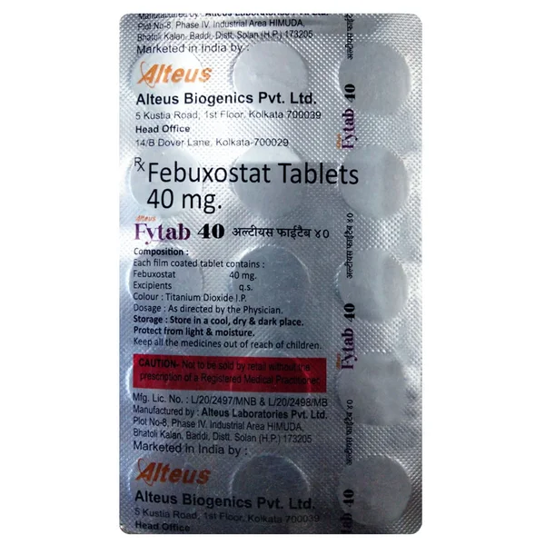 Fytab 40 Tablet 15's, Pack of 15 TabletS