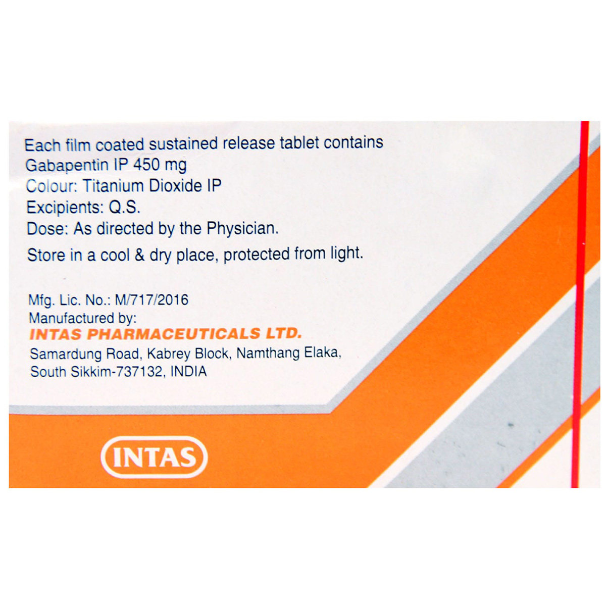 Gabapin SR 450 Tablet 10's, Pack of 10 TABLETS Gabapin SR 450 Tablet 10's, Pack of 10 TABLETS