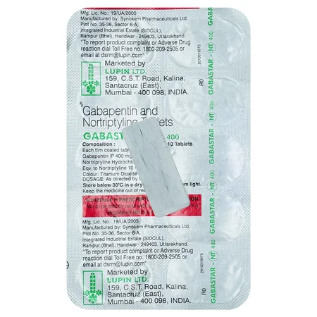 Gabastar-NT 400 Tablet 10's