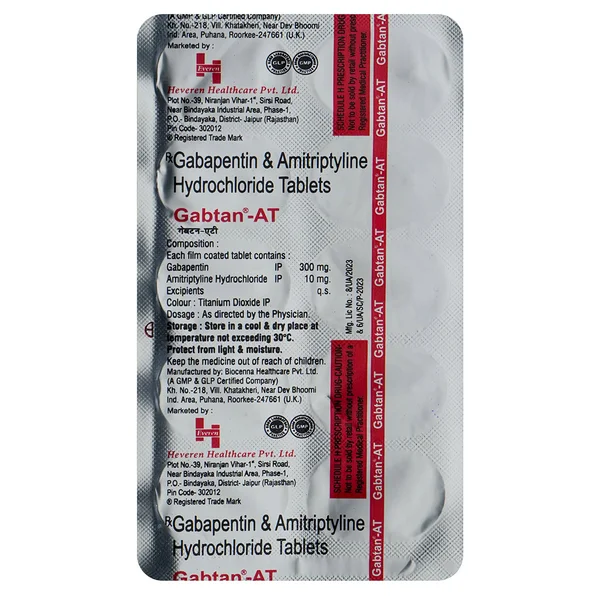 Gabtan-AT Tablet 10's, Pack of 10 TabletS