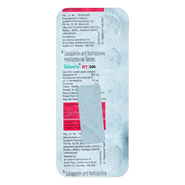 Gabantin-NT 200 Tablet 10's, Pack of 10 TabletS