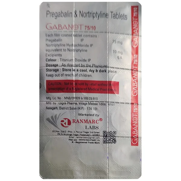 Gabanot 75/10 Tablet 15's