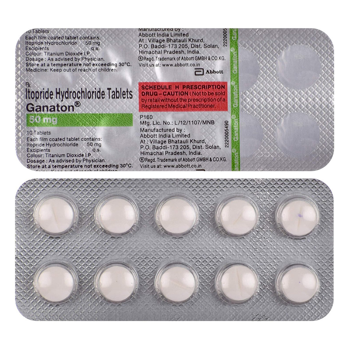 Ganaton 50 mg Tablet 10's, Pack of 10 TABLETS Ganaton 50 mg Tablet 10's, Pack of 10 TABLETS