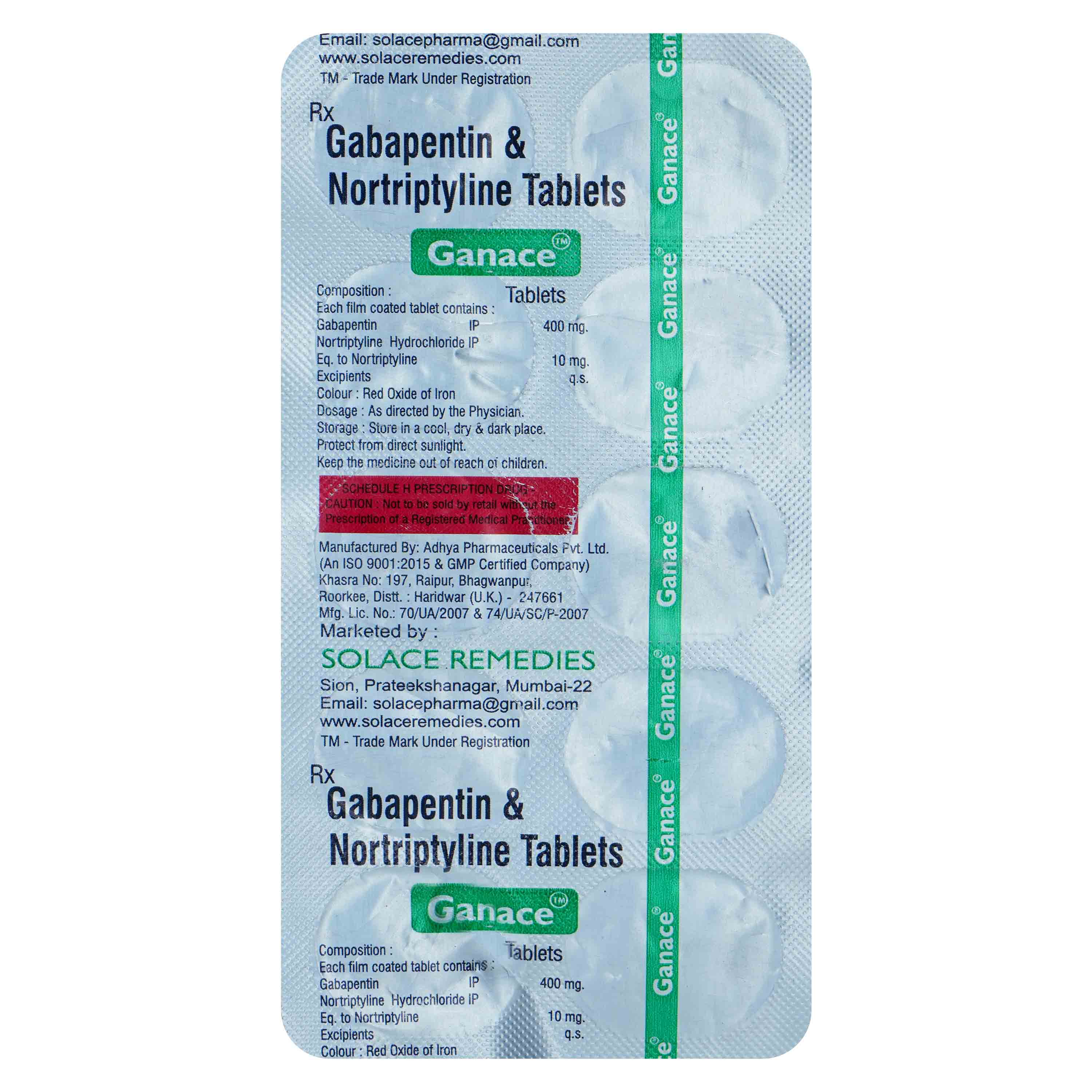 Ganace Tablet 10's, Pack of 10 TabletS Ganace Tablet 10's, Pack of 10 TabletS