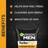 Garnier Men Turbo Bright Brightening Face Wash, 50 gm, Pack of 1