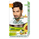 Garnier Color Naturals Men Shade 3 Hair Color, Darkest Brown, 1 Count (30ml + 30gm), Pack of 1