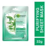 Garnier Hydra Bomb Green Tea Serum Sheet Mask (Green), 32 gm, Pack of 1