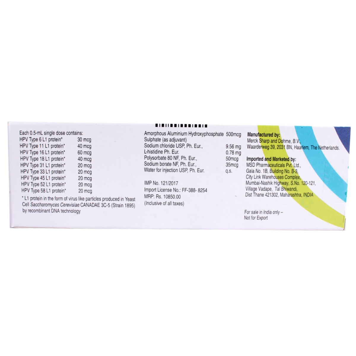 Gardasil 9 PFS Injection 0.5 ml, Pack of 1 Gardasil 9 PFS Injection 0.5 ml, Pack of 1