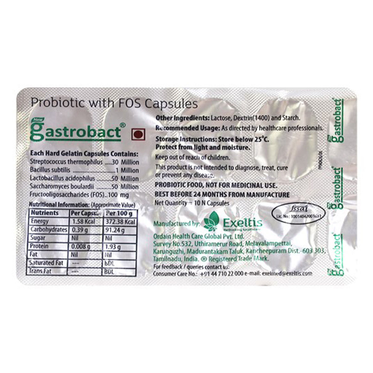 Buy Gastrobact Capsule 10's Online