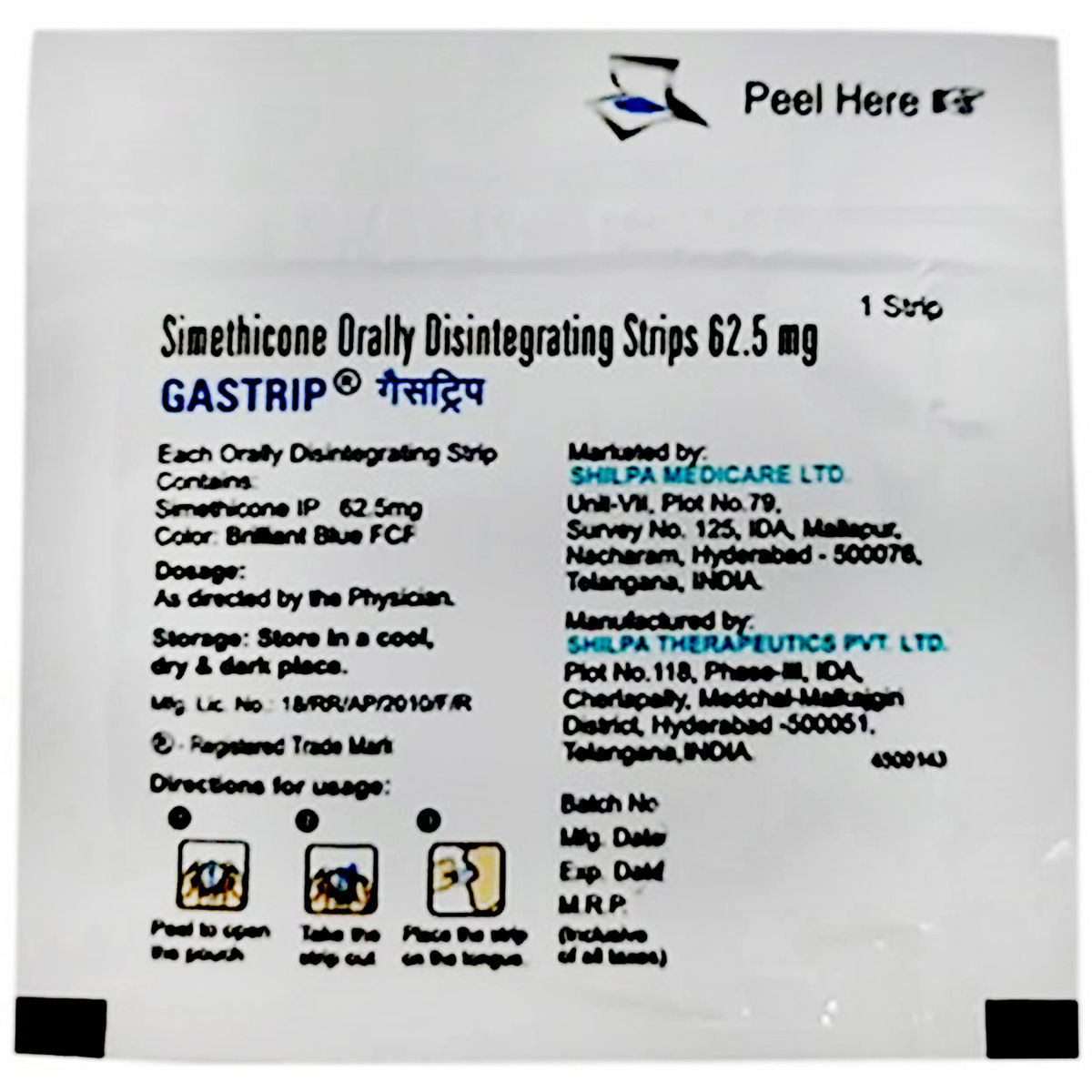 Buy Gastrip 62.5 Disintegrating Strip 1's Online