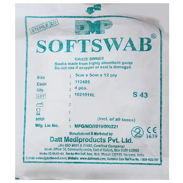 DMP Gauze Softswab 5 cm x 5 cm, 1 Count