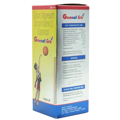 Gemcal Gro Suspension 200 ml, Pack of 1 Suspension