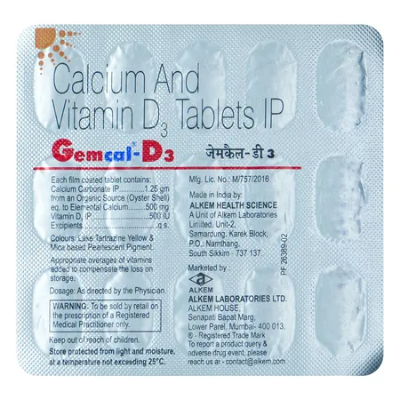Gemcal D3 Tablet 15's