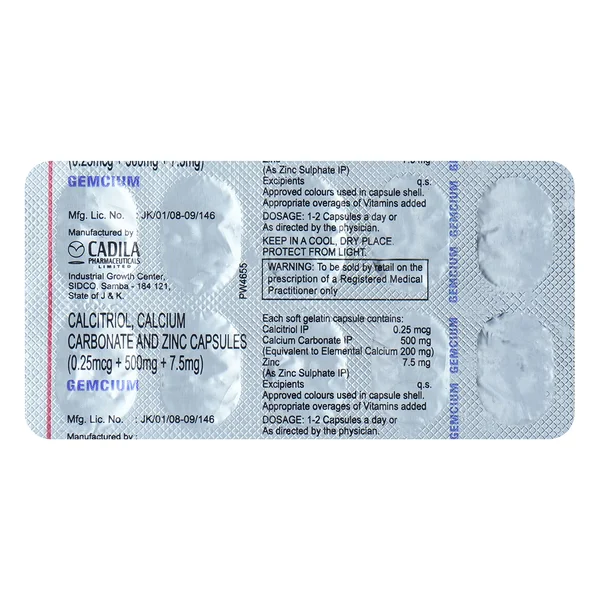 Gemcium Soft Gelatin Capsule 10's