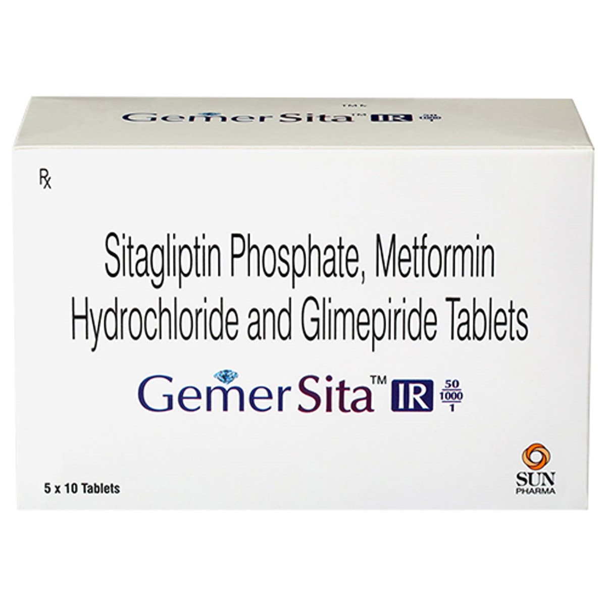 Gemer Sita IR 50/1000/1 Tablet 10's, Pack of 10 TabletS Gemer Sita IR 50/1000/1 Tablet 10's, Pack of 10 TabletS
