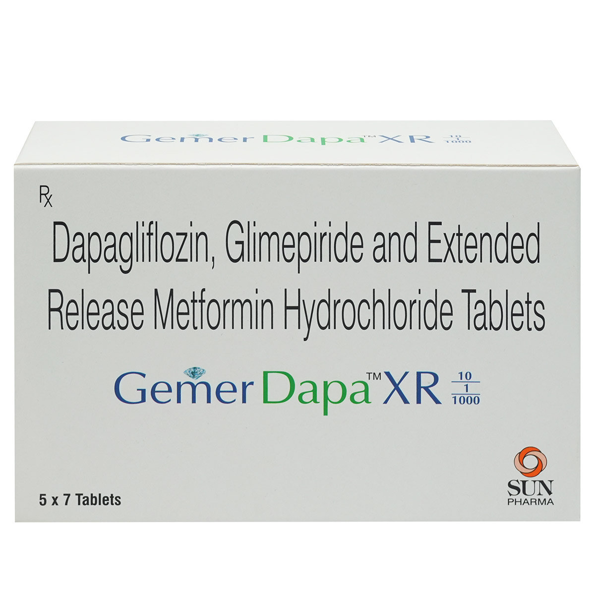 Gemer Dapa XR 10/1/1000 Tablet 7's, Pack of 7 TabletS Gemer Dapa XR 10/1/1000 Tablet 7's, Pack of 7 TabletS