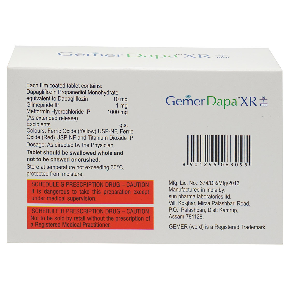 Gemer Dapa XR 10/1/1000 Tablet 7's, Pack of 7 TabletS Gemer Dapa XR 10/1/1000 Tablet 7's, Pack of 7 TabletS