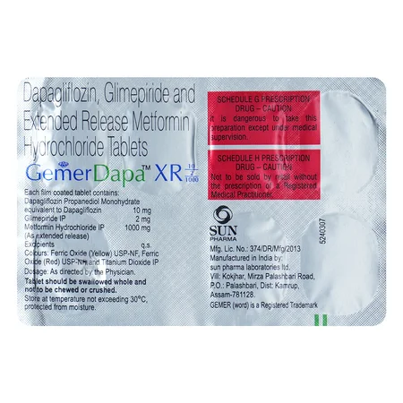 Gemer Dapa XR 10/2/1000 Tablet 7's
