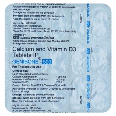 Genibone-500 Tablet 15's, Pack of 15 TABLETS