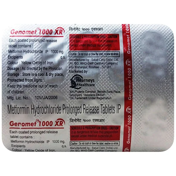 Genomet 1000 XR Tablet 10's