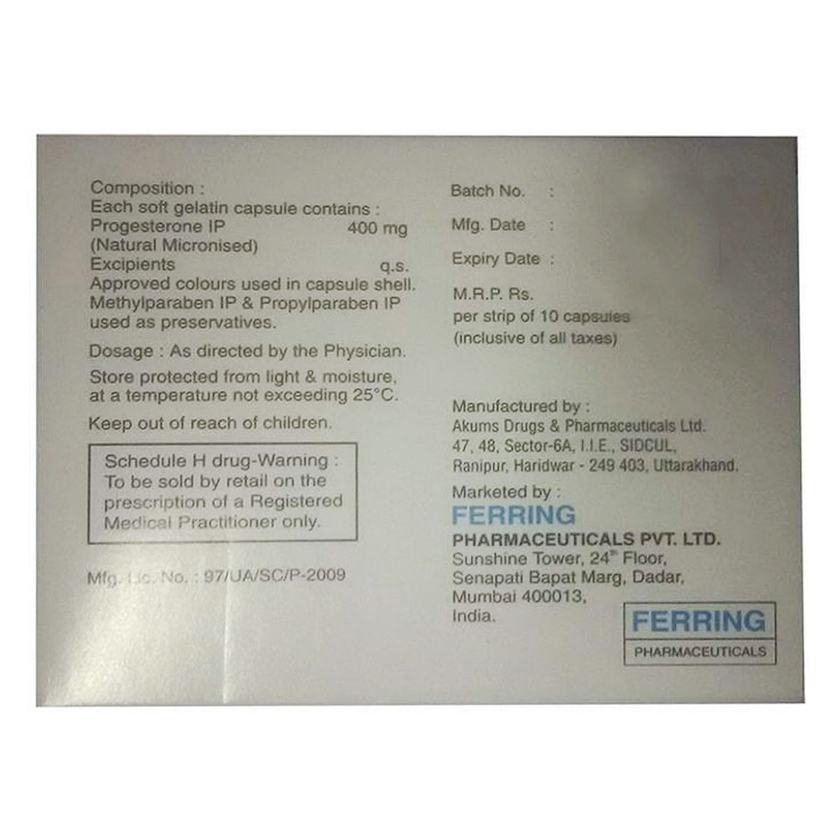 Gestone 400 mg Capsule 10's, Pack of 10 CAPSULES Gestone 400 mg Capsule 10's, Pack of 10 CAPSULES