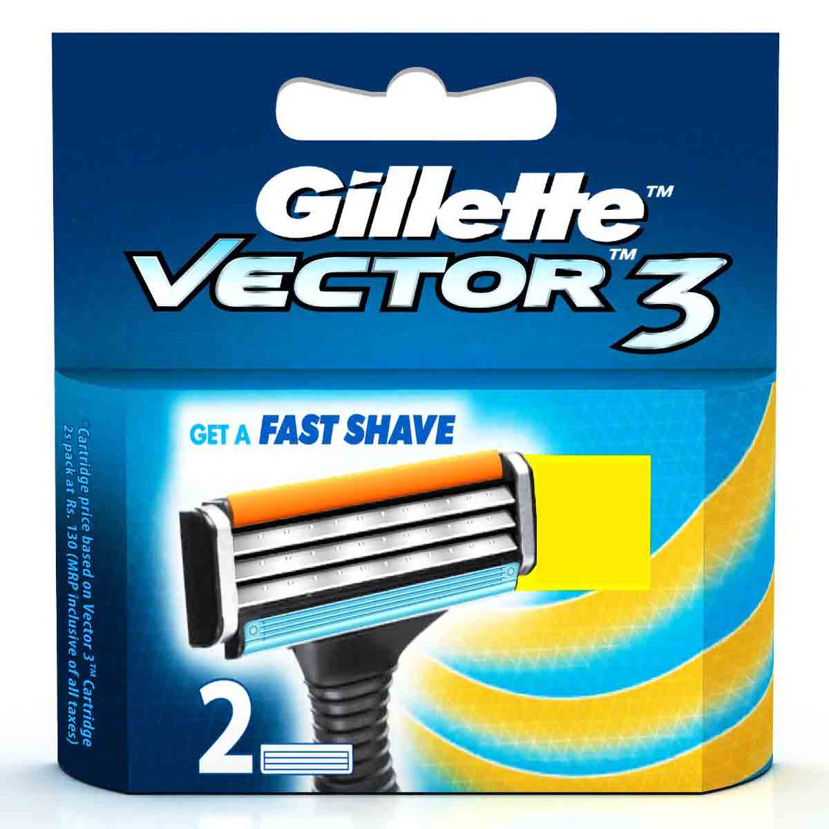 Gillette Vector 3 Cartridges, 2 Count Price, Uses, Side Effects ...