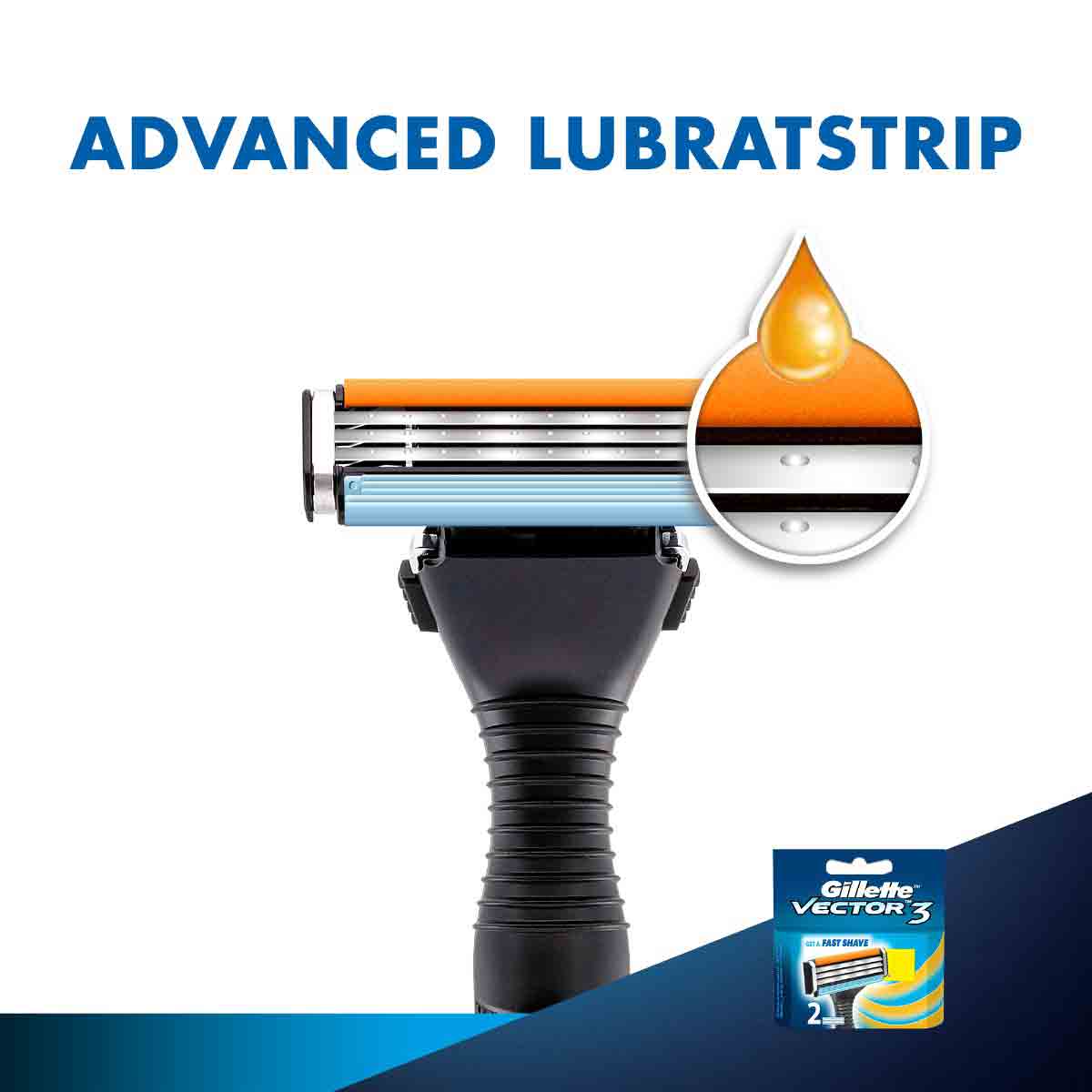 Gillette Vector 3 Cartridges, 2 Count, Pack of 1 Gillette Vector 3 Cartridges, 2 Count, Pack of 1