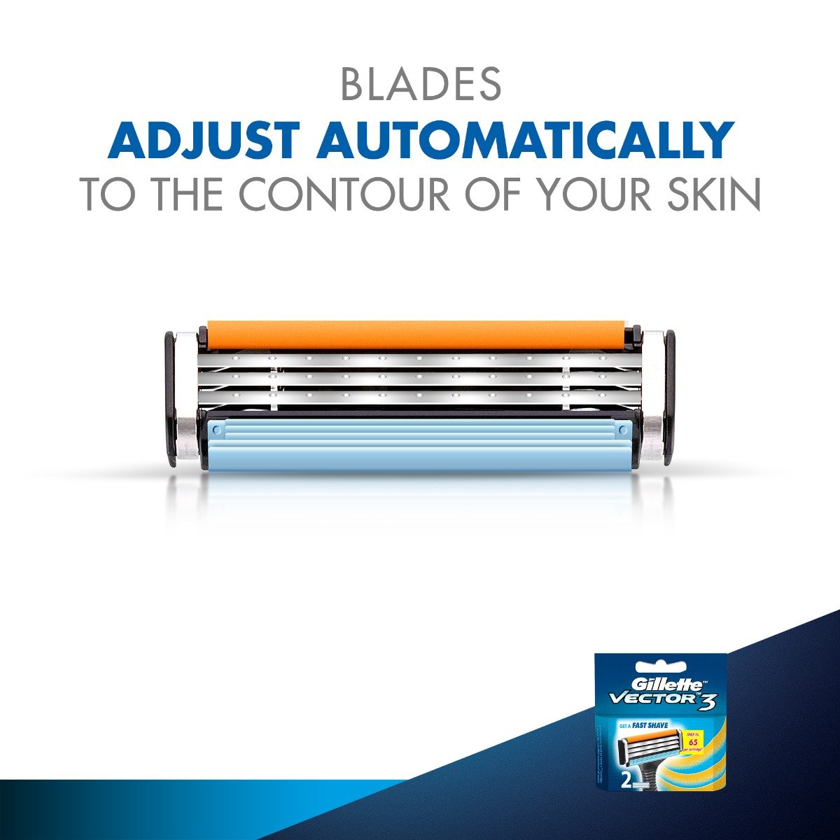 Gillette Vector 3 Cartridges, 2 Count, Pack of 1 Gillette Vector 3 Cartridges, 2 Count, Pack of 1