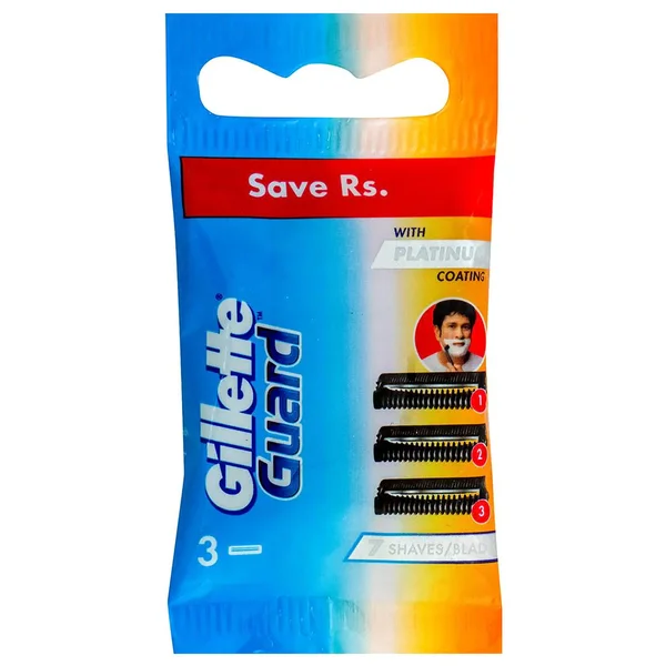 Gillette Guard 3 Shaving Cartridge,3 Count, Pack of 1