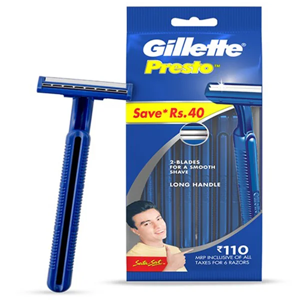 GILLETTE PRESTO RAZORS 6'S