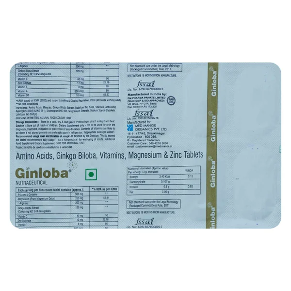 Ginloba Tablet 10's, Pack of 10 TABLETS