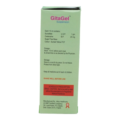 Gitagel Mint Flavour Suspension 200 ml, Pack of 1 Suspension