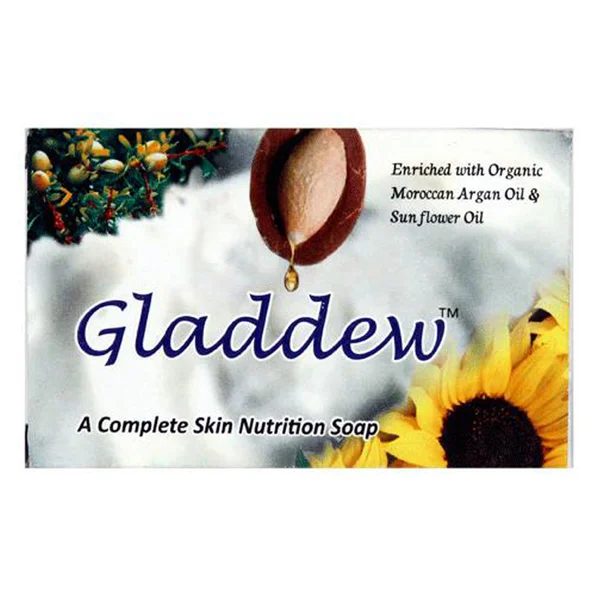 Gladdew Soap 75 gm | Enriched With Moroccan Argan Oil & Sunflower Oil | Skin Nutrition Soap