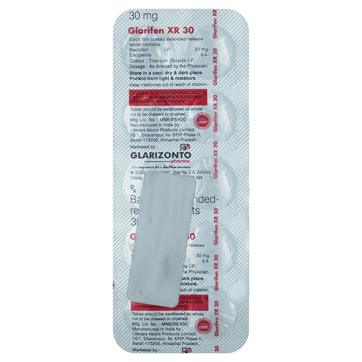 GLARIFEN XR 30MG CAPSULE 10'S, Pack of 10 CAPSULES GLARIFEN XR 30MG CAPSULE 10'S, Pack of 10 CAPSULES