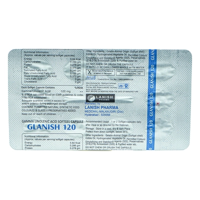 Glanish 120 Capsule 10's, Pack of 10