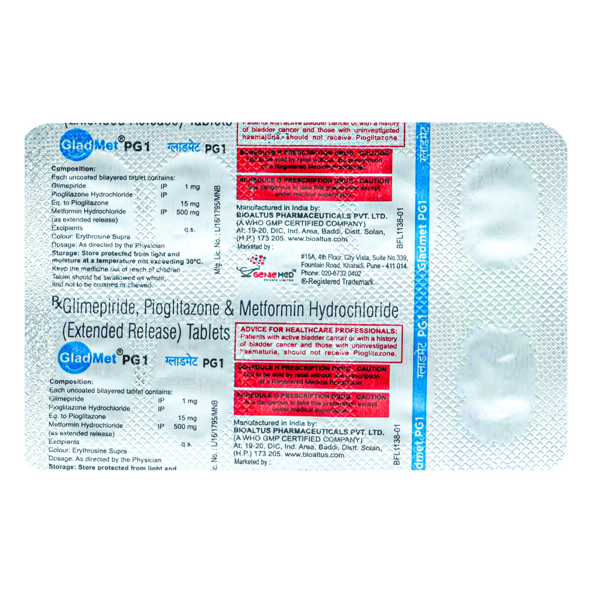 Gladmet PG1 Tablet 10's, Pack of 10 TabletS Gladmet PG1 Tablet 10's, Pack of 10 TabletS