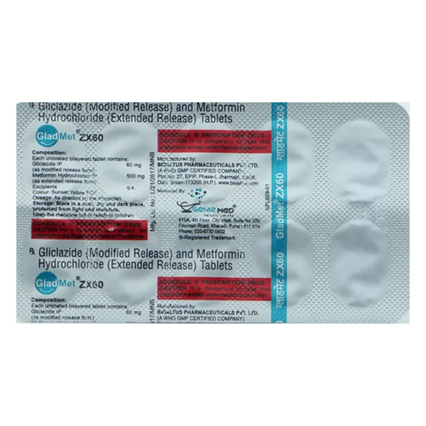 Gladmet ZX 60 Tablet 10's