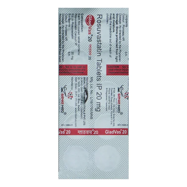 Gladvas 20 Tablet 10's