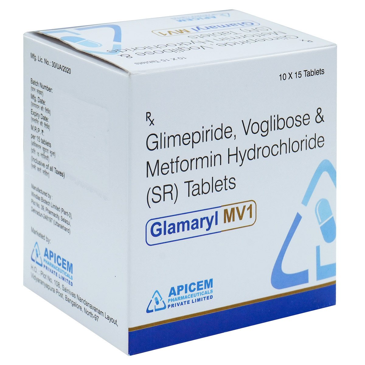 Glamaryl MV1 Tablet 15's, Pack of 15 TabletS Glamaryl MV1 Tablet 15's, Pack of 15 TabletS
