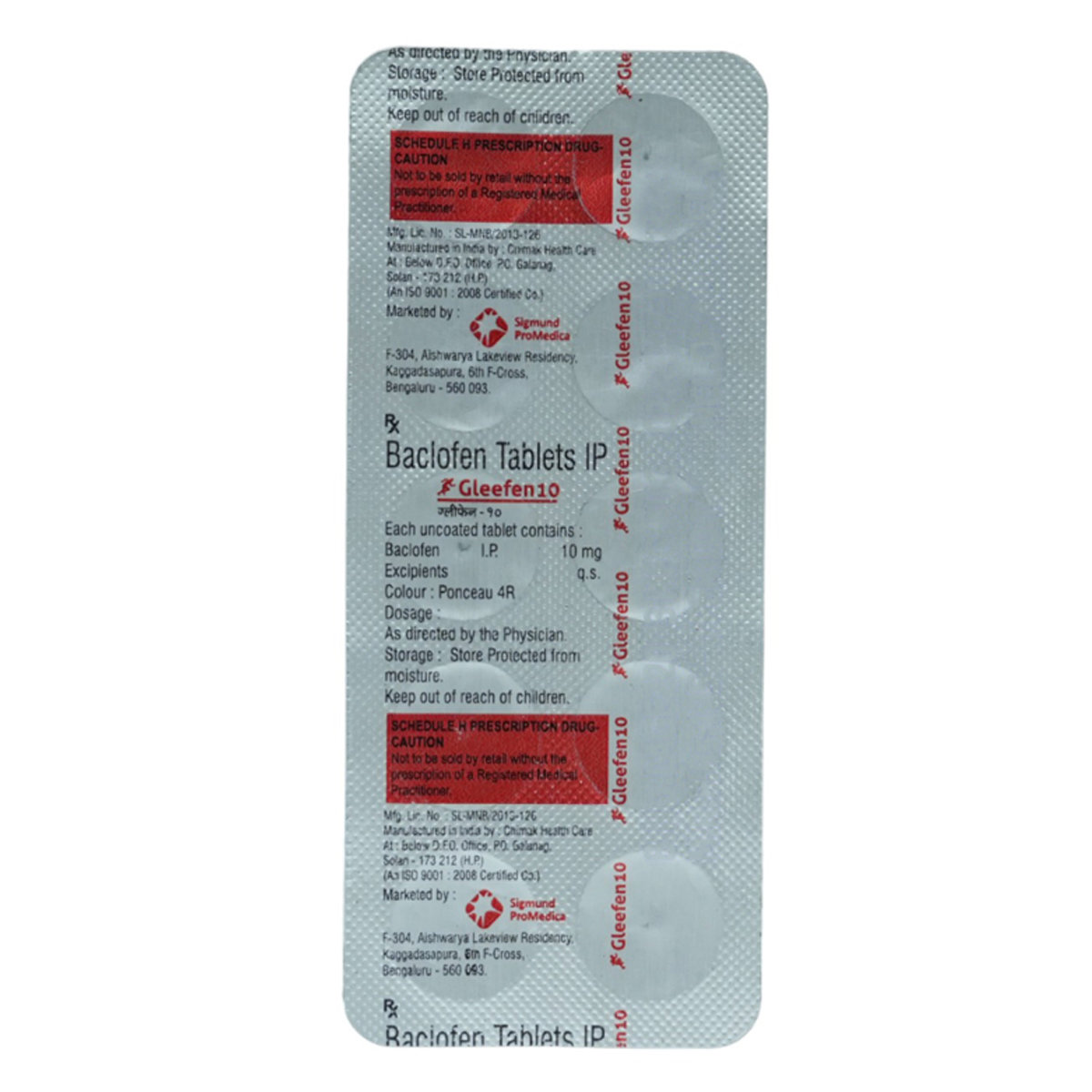 Gleefen 10 mg Tablet 10's, Pack of 10 TabletS Gleefen 10 mg Tablet 10's, Pack of 10 TabletS